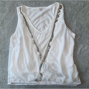 Miss Me Tank Top With Sequins White‎ Womens Medium